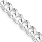 Sterling Silver Rhodium-Plated Curb Chain Necklace 7.5mm