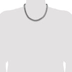 Sterling Silver Antiqued 8.3mm Curb Chain