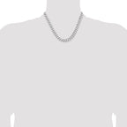 Sterling Silver Rhodium-plated 8.3mm Curb Chain