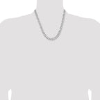Sterling Silver Rhodium-plated 8.3mm Curb Chain