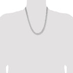 Sterling Silver Rhodium-plated 8.3mm Curb Chain