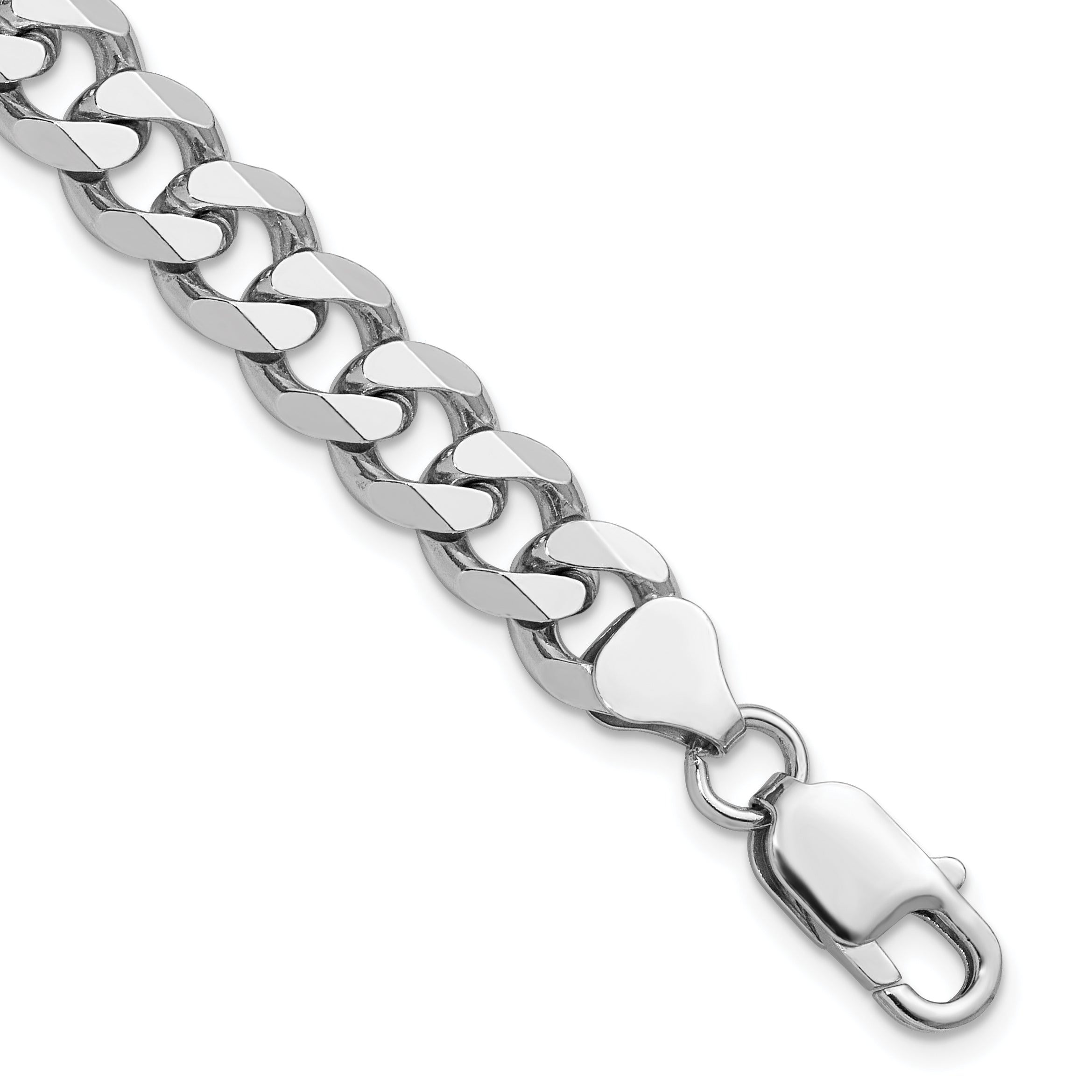 Sterling Silver Rhodium-plated 8.3mm Curb Chain Main image