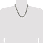 Sterling Silver Antiqued 9.3mm Curb Chain