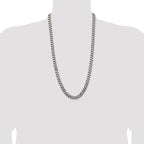Sterling Silver Antiqued 9.3mm Curb Chain