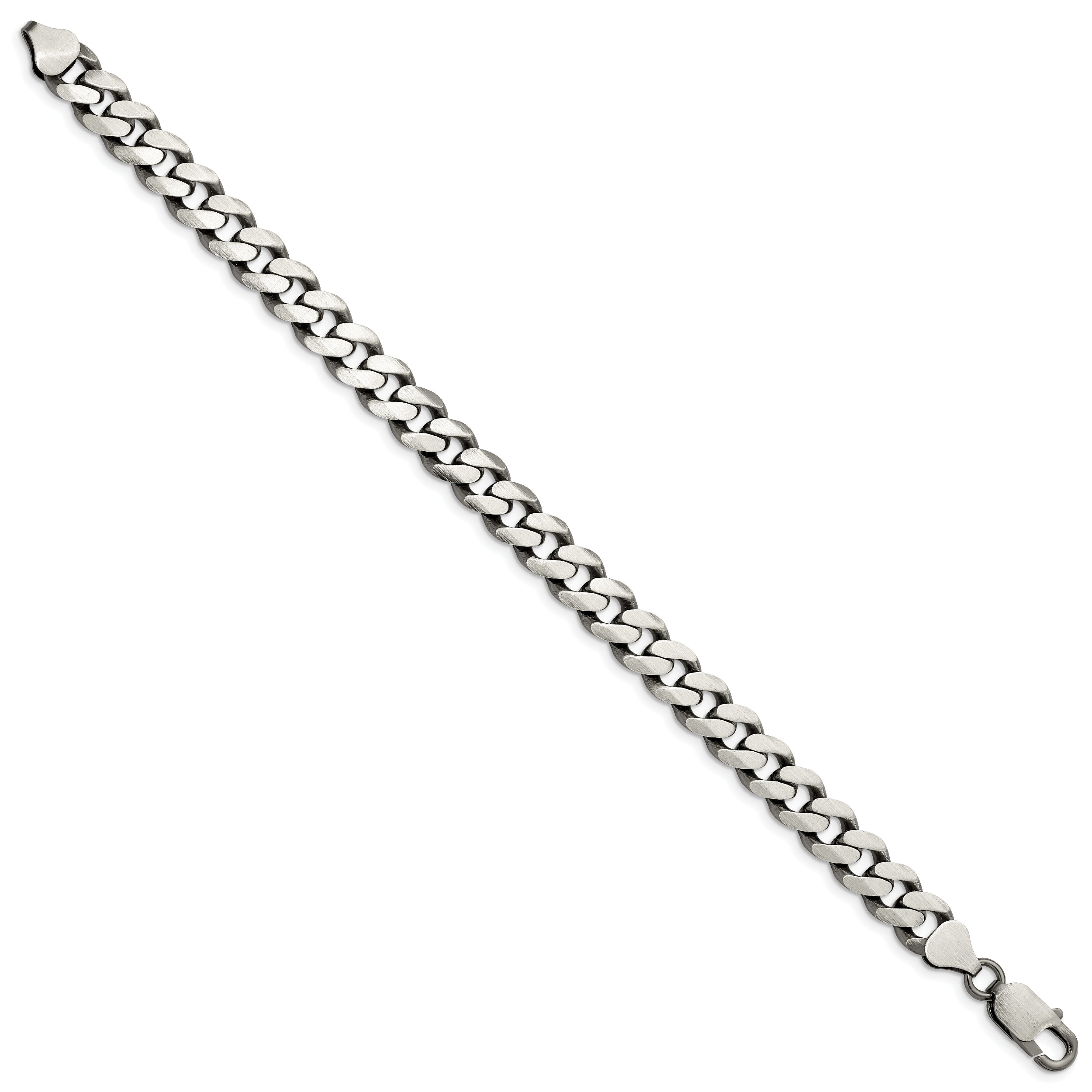 Sterling Silver Antiqued 9.3mm Curb Chain