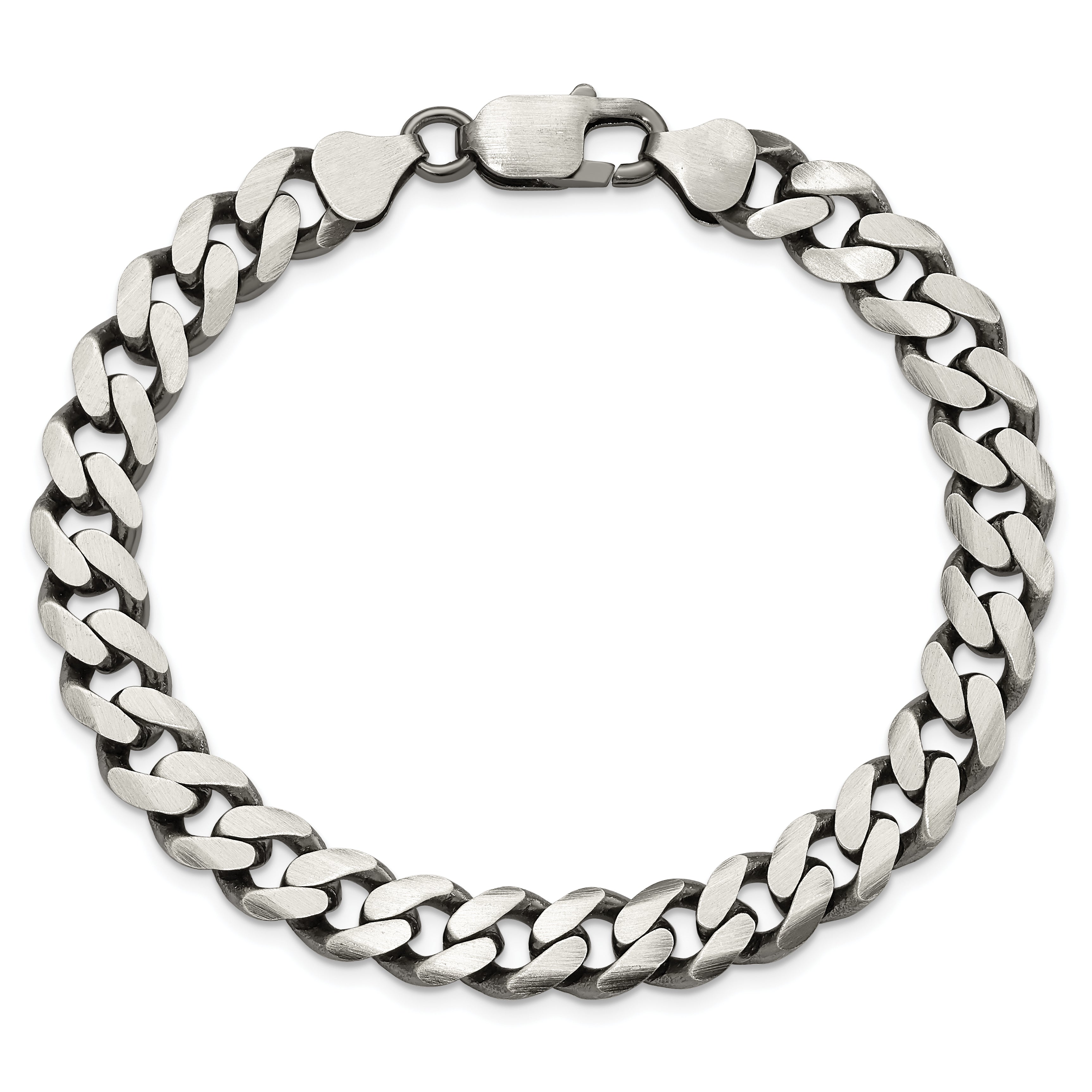 Sterling Silver Antiqued 9.3mm Curb Chain