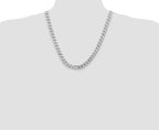 Sterling Silver Rhodium-plated 9.3mm Curb Chain
