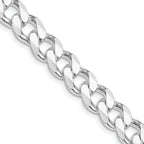 Sterling Silver Rhodium-plated 9.3mm Curb Chain - Sophia Jewelers