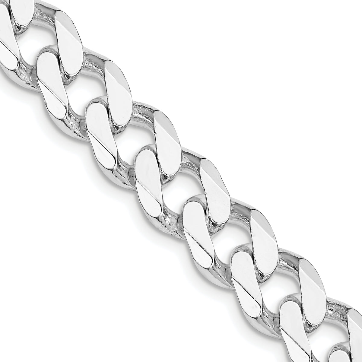 Sterling Silver Rhodium-plated 11mm Curb Chain, 8–28 Inch - Sophia Jewelers