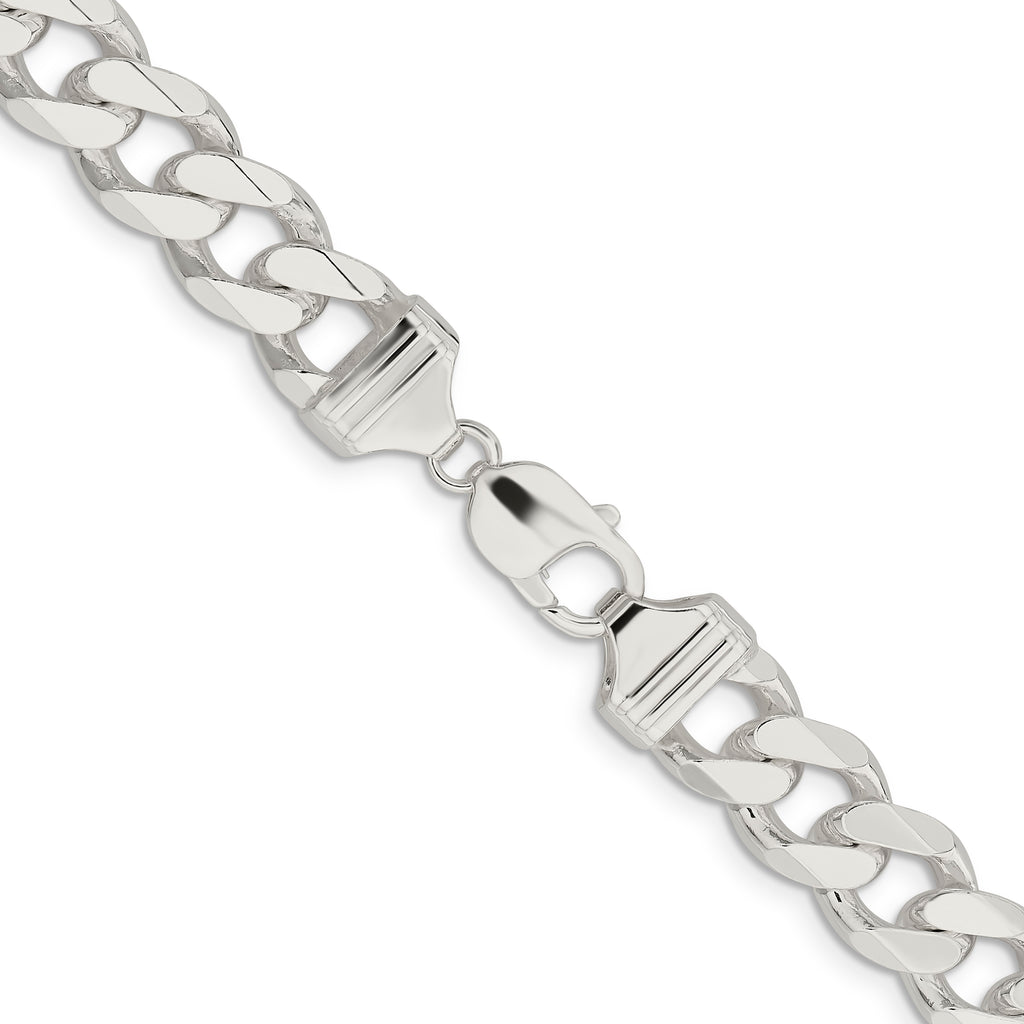 Sterling Silver Curb Chain Necklace 13mm