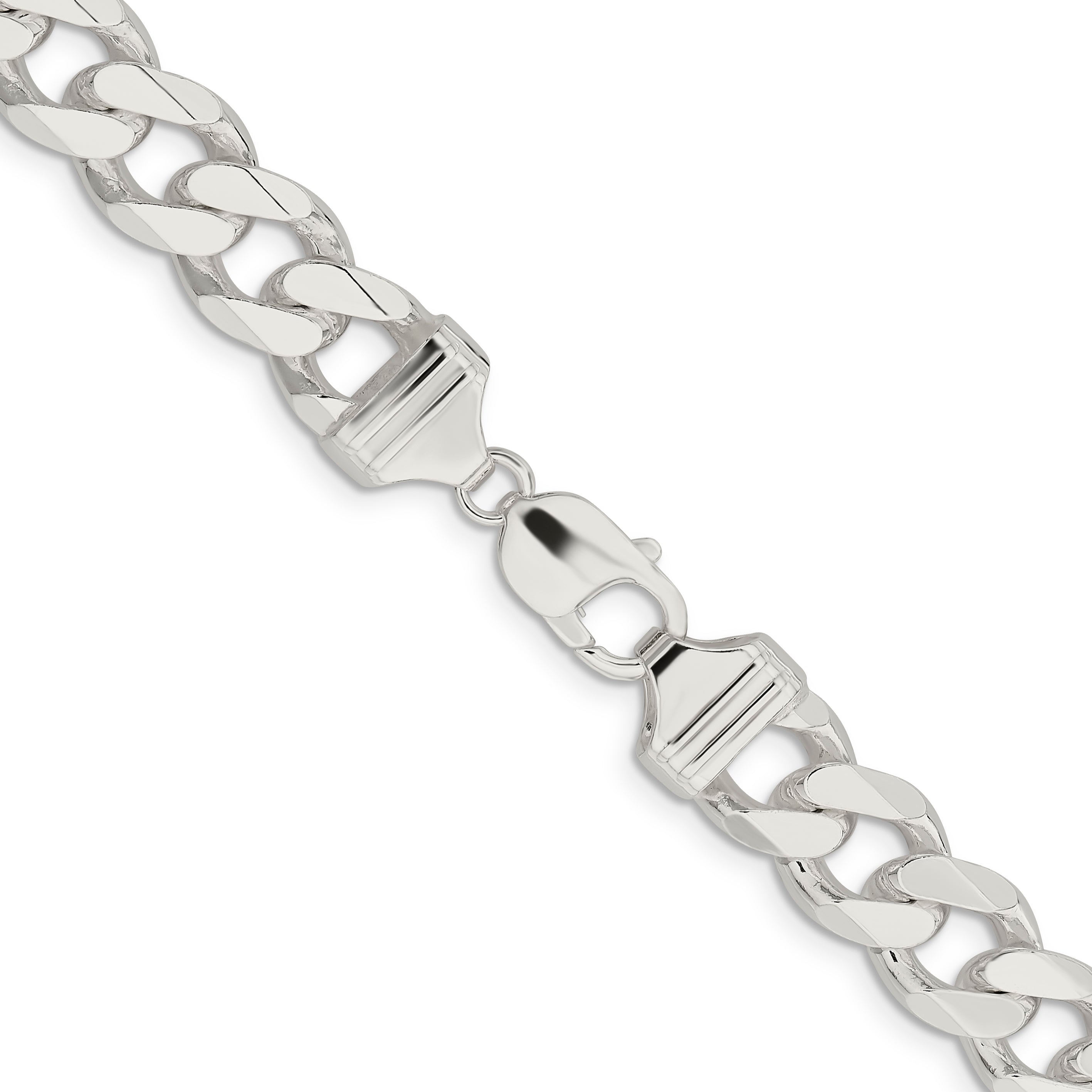 Sterling Silver Curb Chain Necklace 13mm