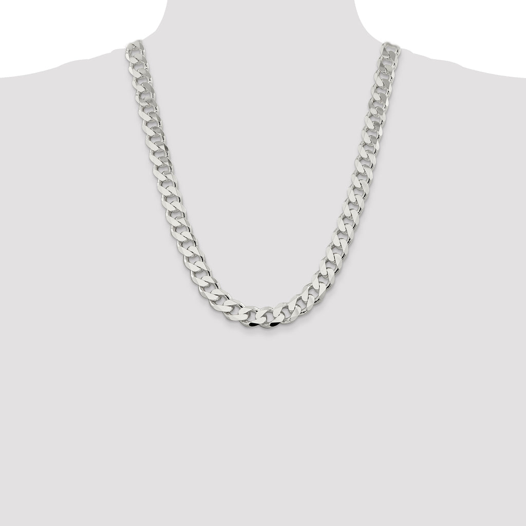 Sterling Silver Curb Chain Necklace 13mm