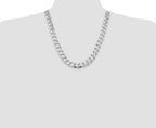 Sterling Silver Rhodium-plated 13mm Curb Chain