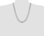Sterling Silver Rhodium-plated 13mm Curb Chain