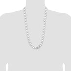 Sterling Silver Rhodium-plated 13mm Curb Chain