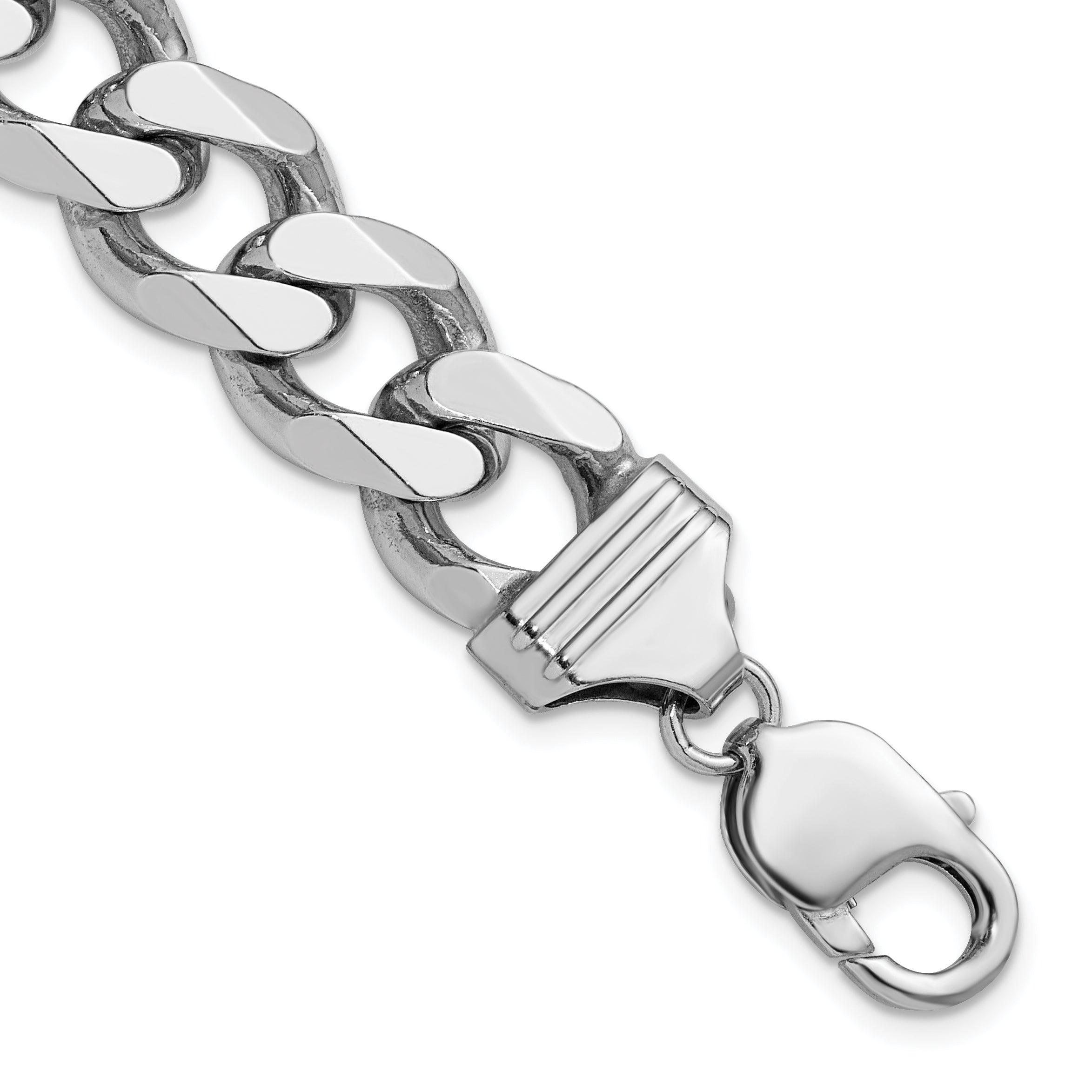 Sterling Silver Rhodium-plated 13mm Curb Chain Main image