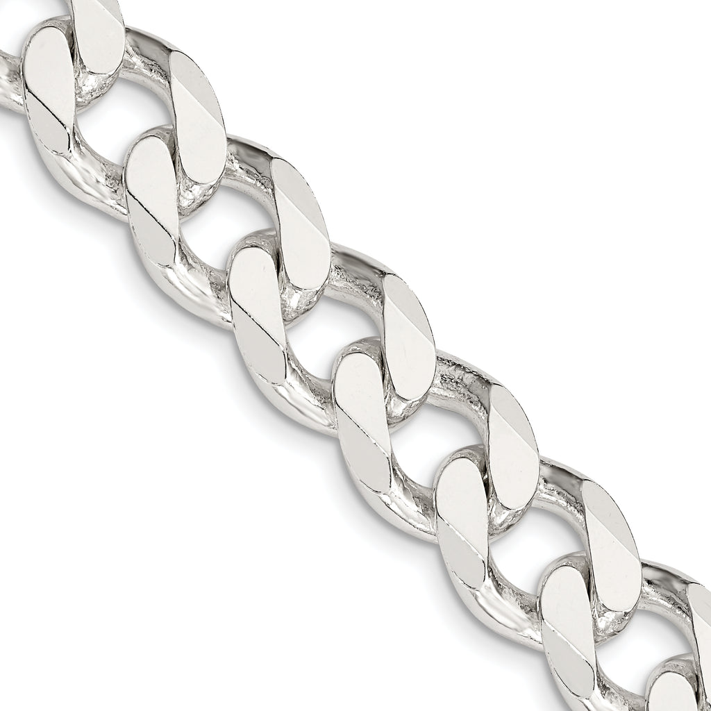 Sterling Silver Curb Chain Necklace 13mm