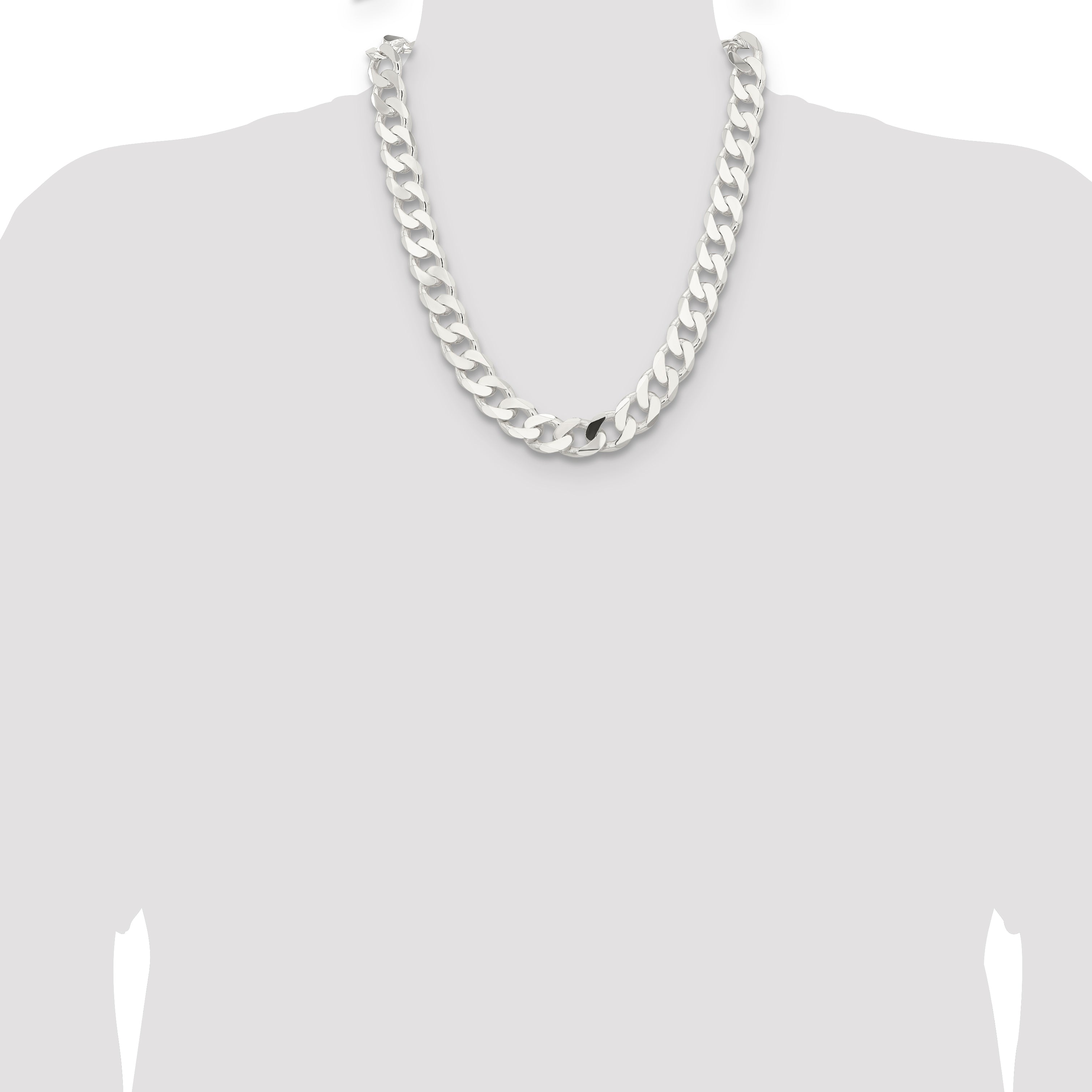 Sterling Silver 14.5mm Curb Chain