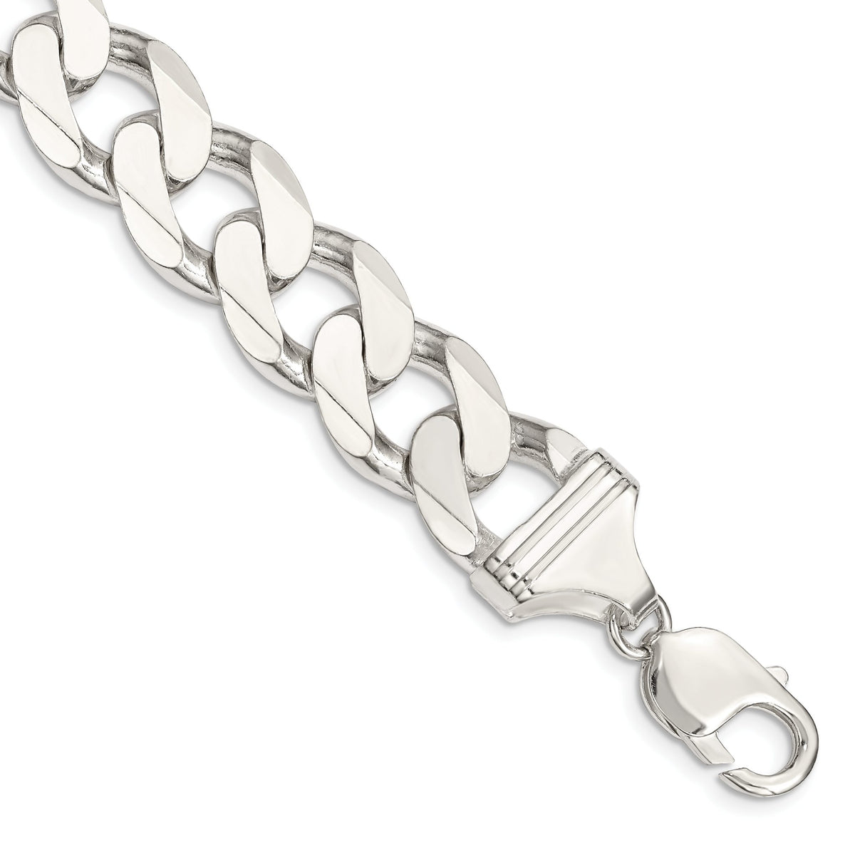 Sterling Silver 14.5mm Curb Chain - Sophia Jewelers Main image