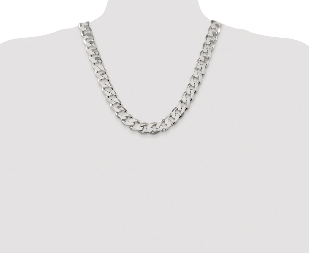 Sterling Silver Rhodium-plated 14.5mm Curb Chain