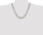 Sterling Silver Rhodium-plated 14.5mm Curb Chain