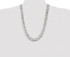 Sterling Silver Rhodium-plated 14.5mm Curb Chain