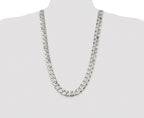 Sterling Silver Rhodium-plated 14.5mm Curb Chain