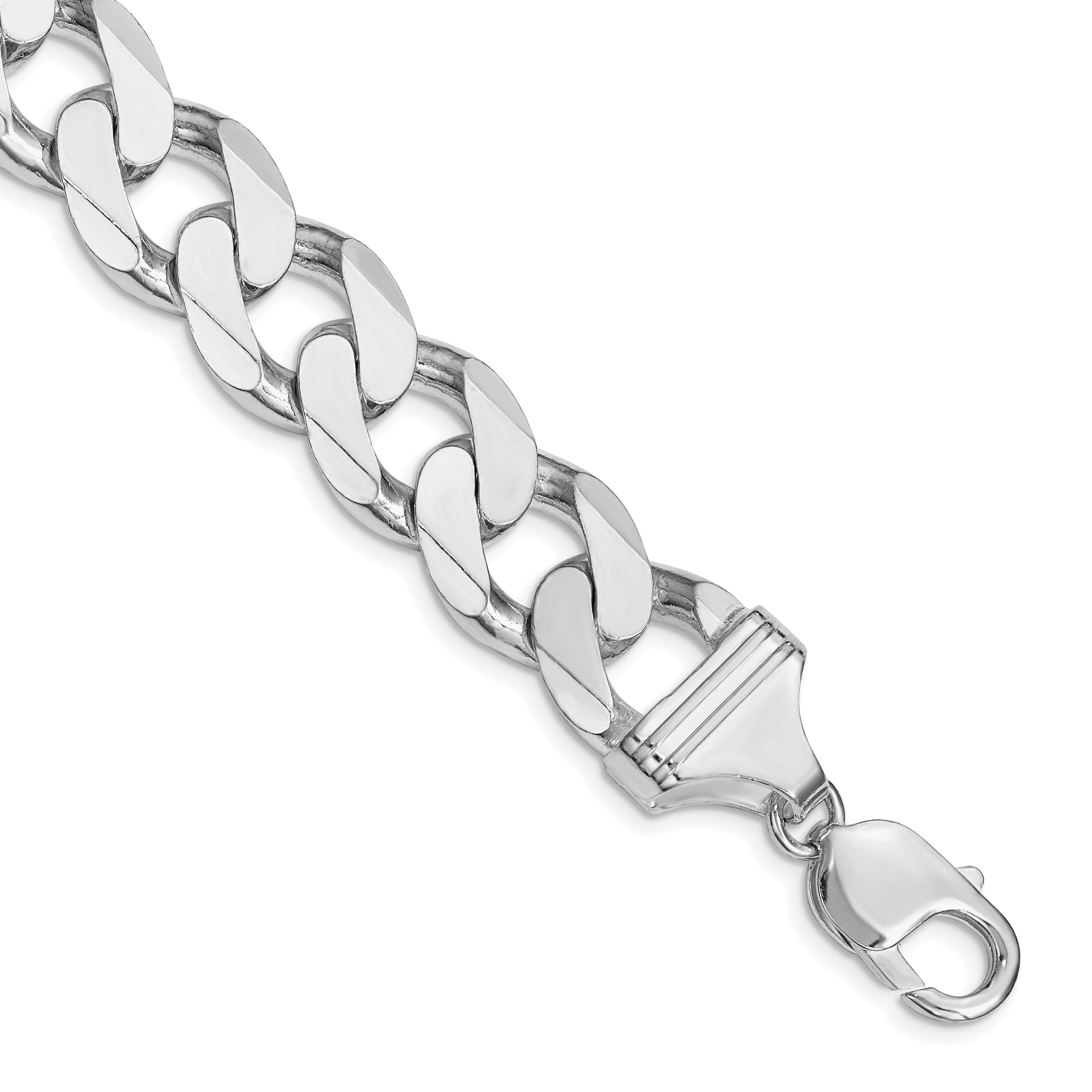 Sterling Silver Rhodium-plated 14.5mm Curb Chain Main image