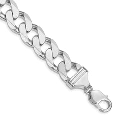 Sterling Silver Rhodium-plated 14.5mm Curb Chain