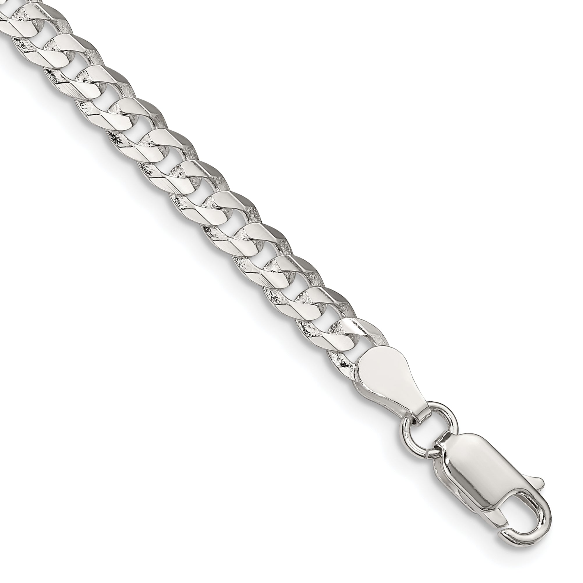 Sterling Silver 4.5mm Concave Beveled Curb Chain Main image