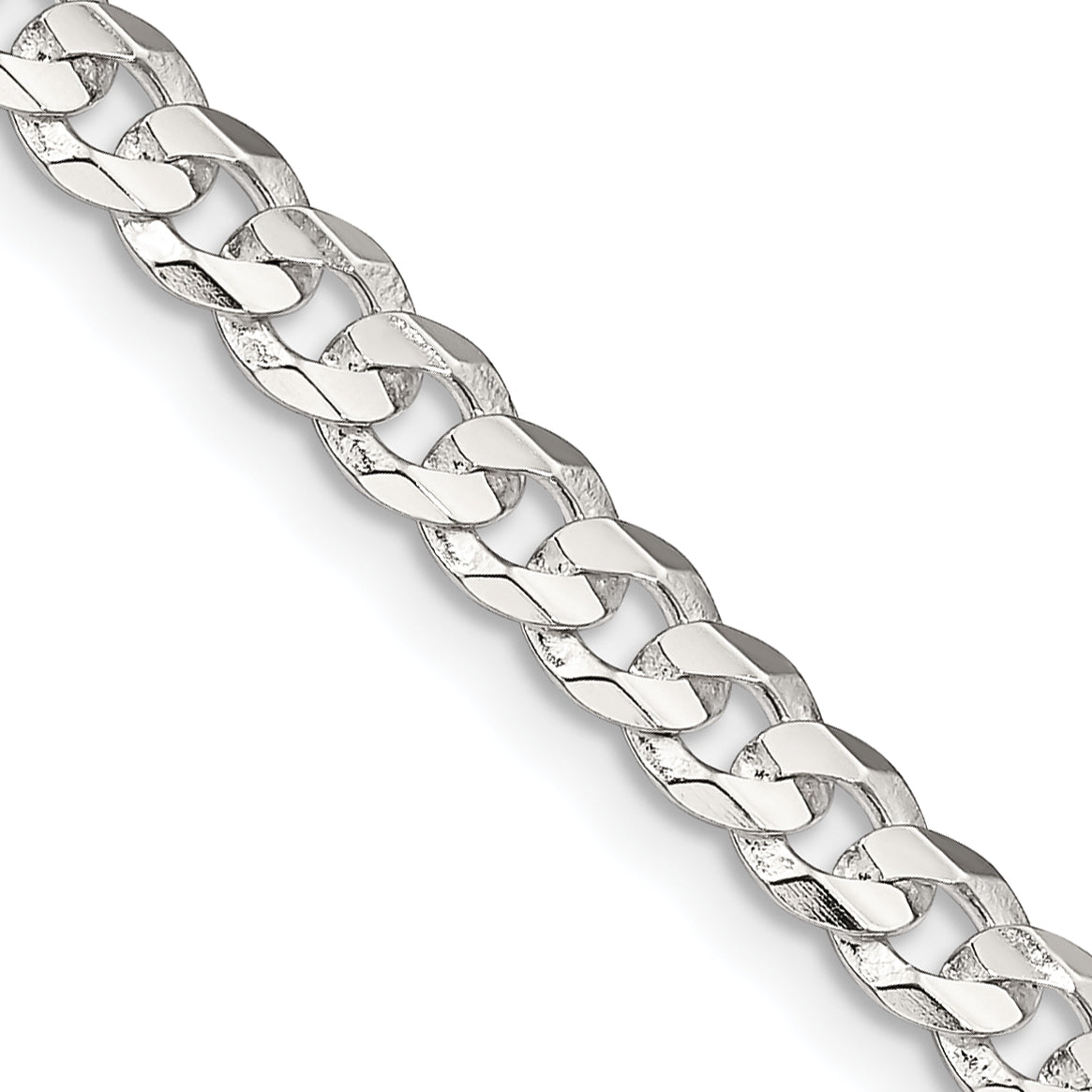 Concave Beveled Curb Chain in Sterling Silver Secondary image