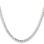Sterling Silver Rhodium-plated 4.5mm Concave Beveled Curb Chain