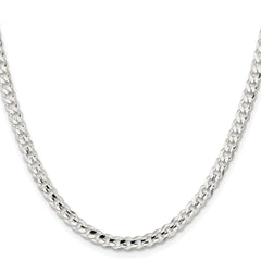 Sterling Silver Rhodium-plated 4.5mm Concave Beveled Curb Chain