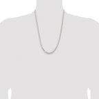 Sterling Silver Rhodium-plated 4.5mm Concave Beveled Curb Chain