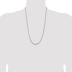 Sterling Silver Rhodium-plated 4.5mm Concave Beveled Curb Chain