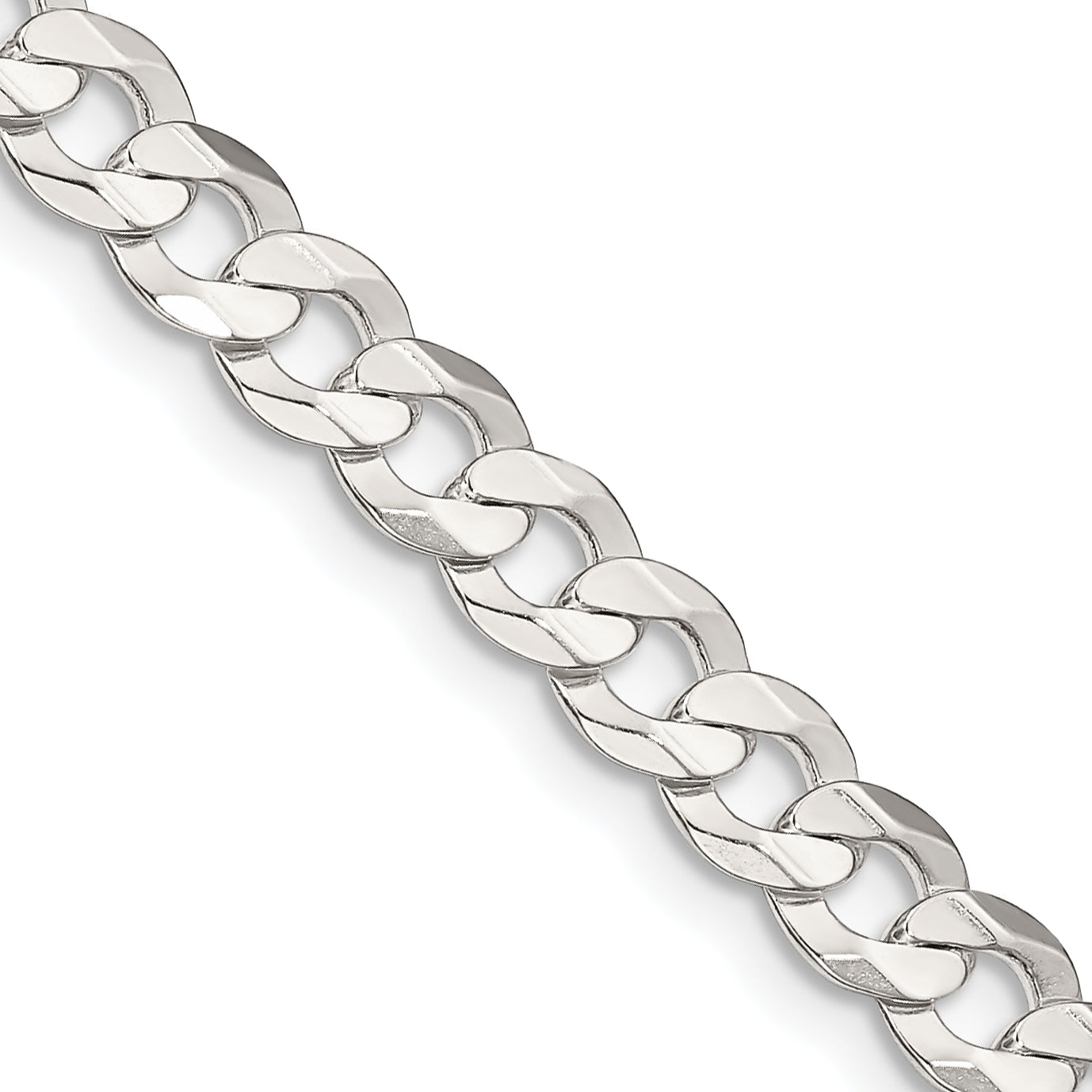 Concave Beveled Curb Chain in Sterling Silver Secondary image