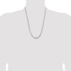 Sterling Silver Rhodium-plated 5.65mm Concave Beveled Curb Chain