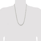 Sterling Silver Rhodium-plated 5.65mm Concave Beveled Curb Chain