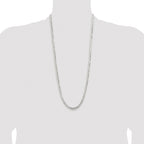 Sterling Silver Rhodium-plated 5.65mm Concave Beveled Curb Chain