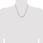 Sterling Silver Rhodium-plated 6.75mm Concave Beveled Curb Chain
