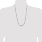Sterling Silver Rhodium-plated 6.75mm Concave Beveled Curb Chain