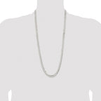 Sterling Silver Rhodium-plated 6.75mm Concave Beveled Curb Chain