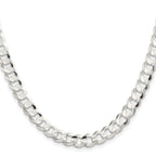 Sterling Silver 7.8mm Concave Beveled Curb Chain