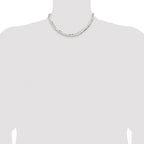 Sterling Silver Rhodium-plated 7.8mm Concave Beveled Curb Chain