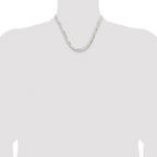 Sterling Silver Rhodium-plated 7.8mm Concave Beveled Curb Chain