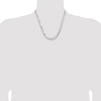 Sterling Silver Rhodium-plated 7.8mm Concave Beveled Curb Chain