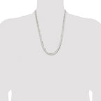 Sterling Silver Rhodium-plated 7.8mm Concave Beveled Curb Chain