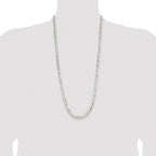 Sterling Silver Rhodium-plated 7.8mm Concave Beveled Curb Chain