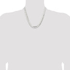 Sterling Silver 9.75mm Concave Beveled Curb Chain