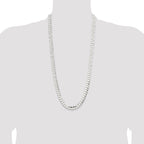 Sterling Silver 9.75mm Concave Beveled Curb Chain